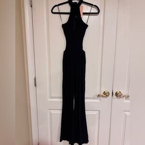 NWT THATSSOFETCH black halter cutout jumpsuit​